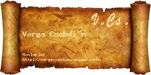 Varga Csobán névjegykártya
